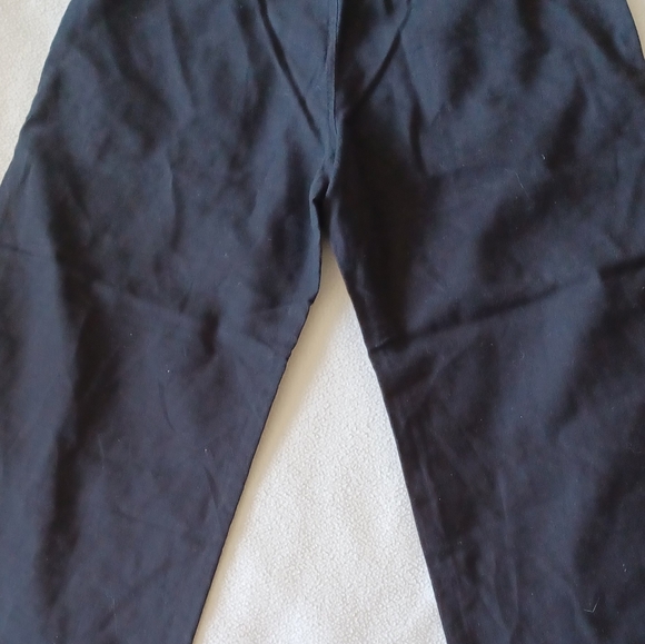 Linen blend wide leg black maternity capris (xs) - Picture 2 of 2